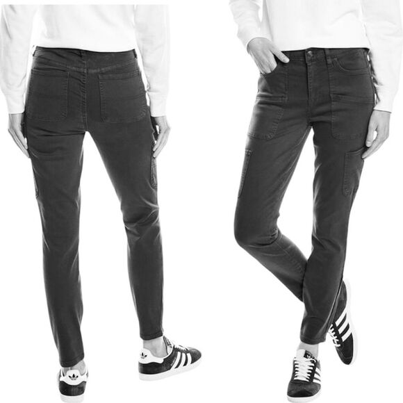 NWT Oat New York Mid-Rise Skinny Ankle Stretch Carpenter Jeans in Black Size 26 - Picture 16 of 16